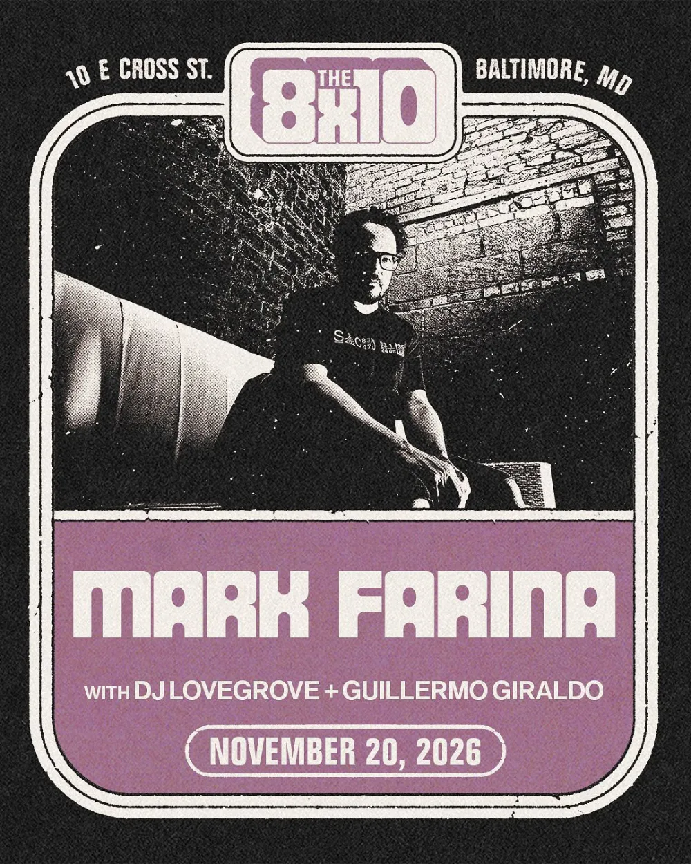 Mark Farina, DJ LoveGrove, Guillermo Giraldo — event flyer