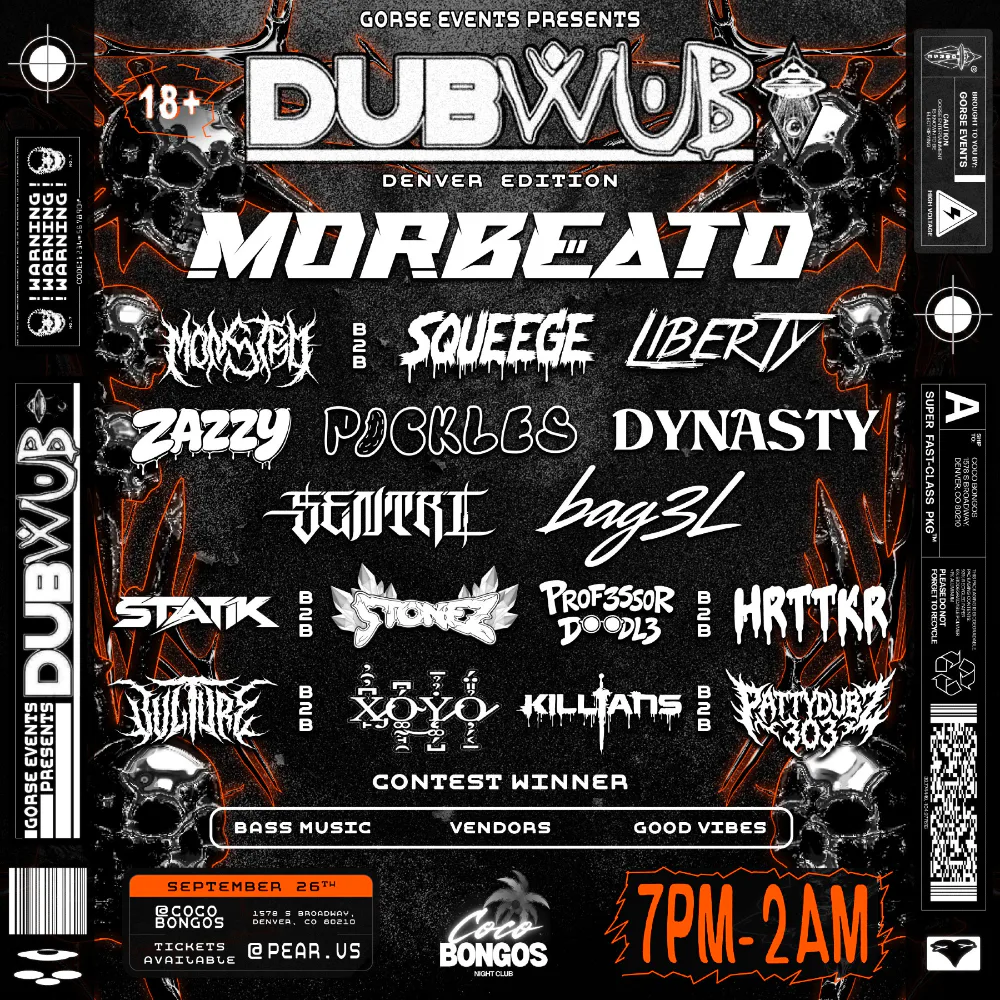 DUB WUB DENVER - MORBEATO — event flyer