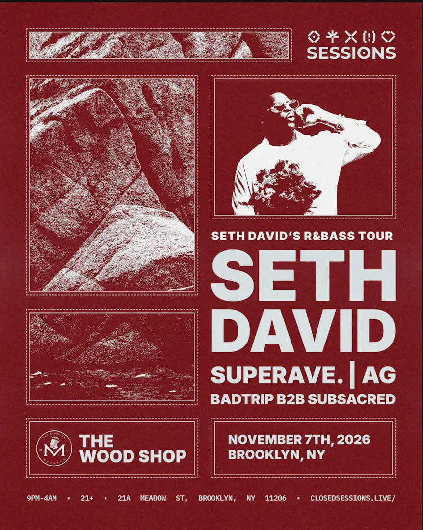Seth David, SuperAve., AG (Boston) — event flyer