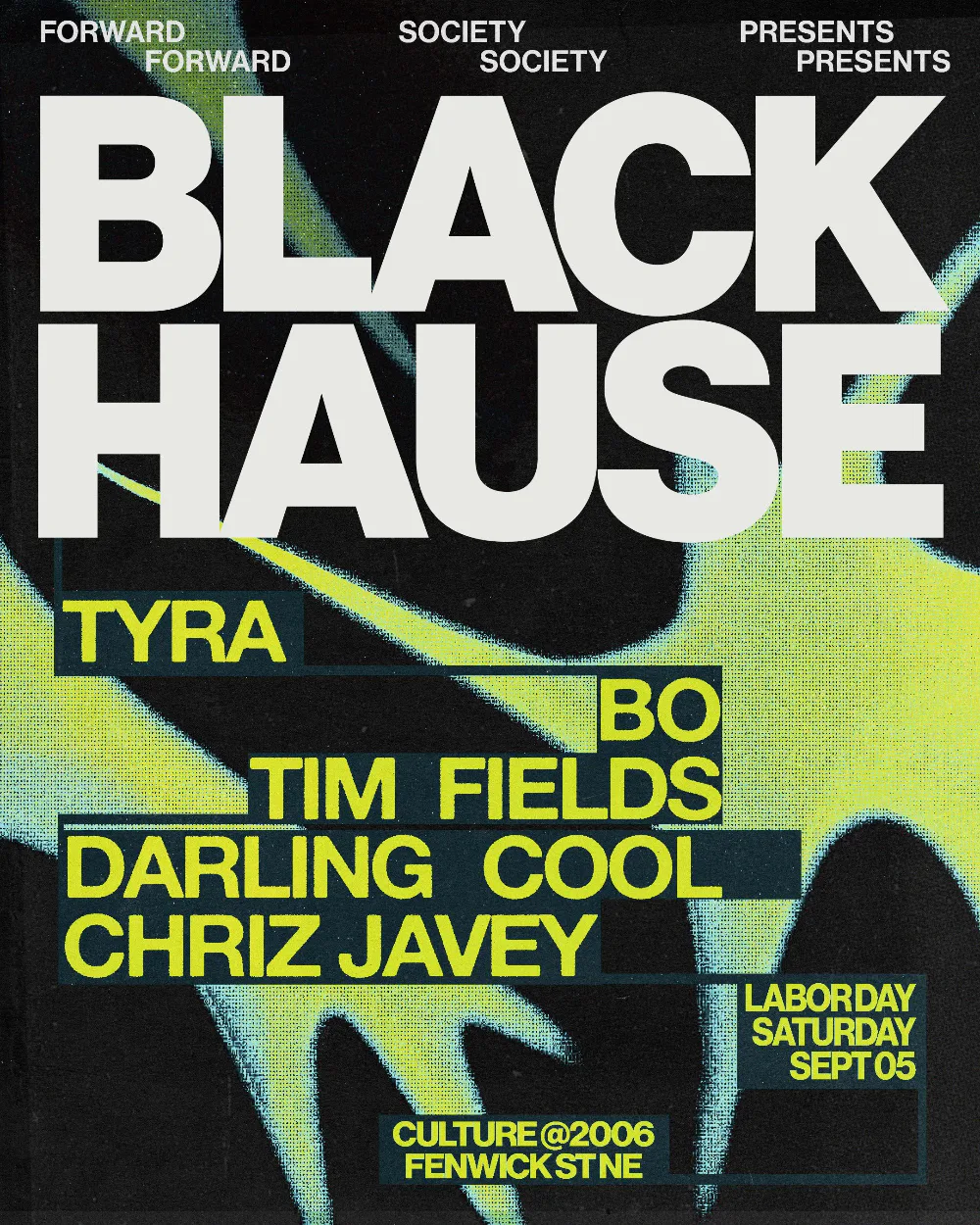 'BLACK HAUSE' DC — event flyer
