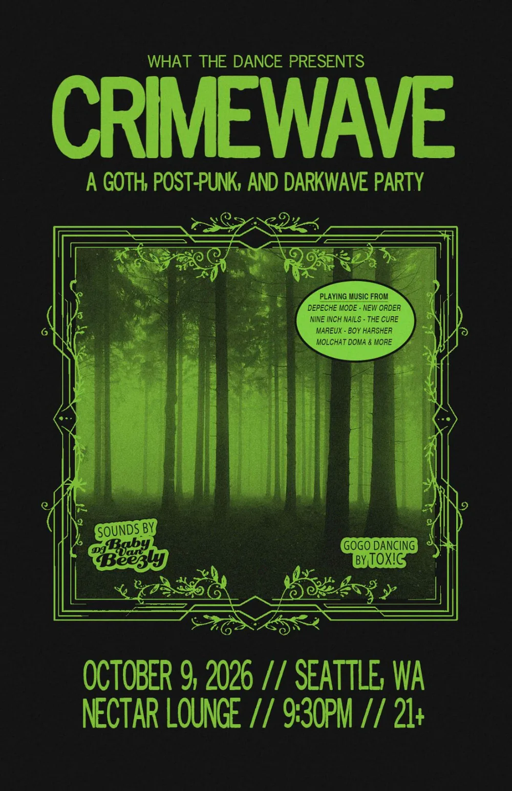 CRIMEWAVE - A GOTH, POST-PUNK & DARKWAVE PARTY — event flyer