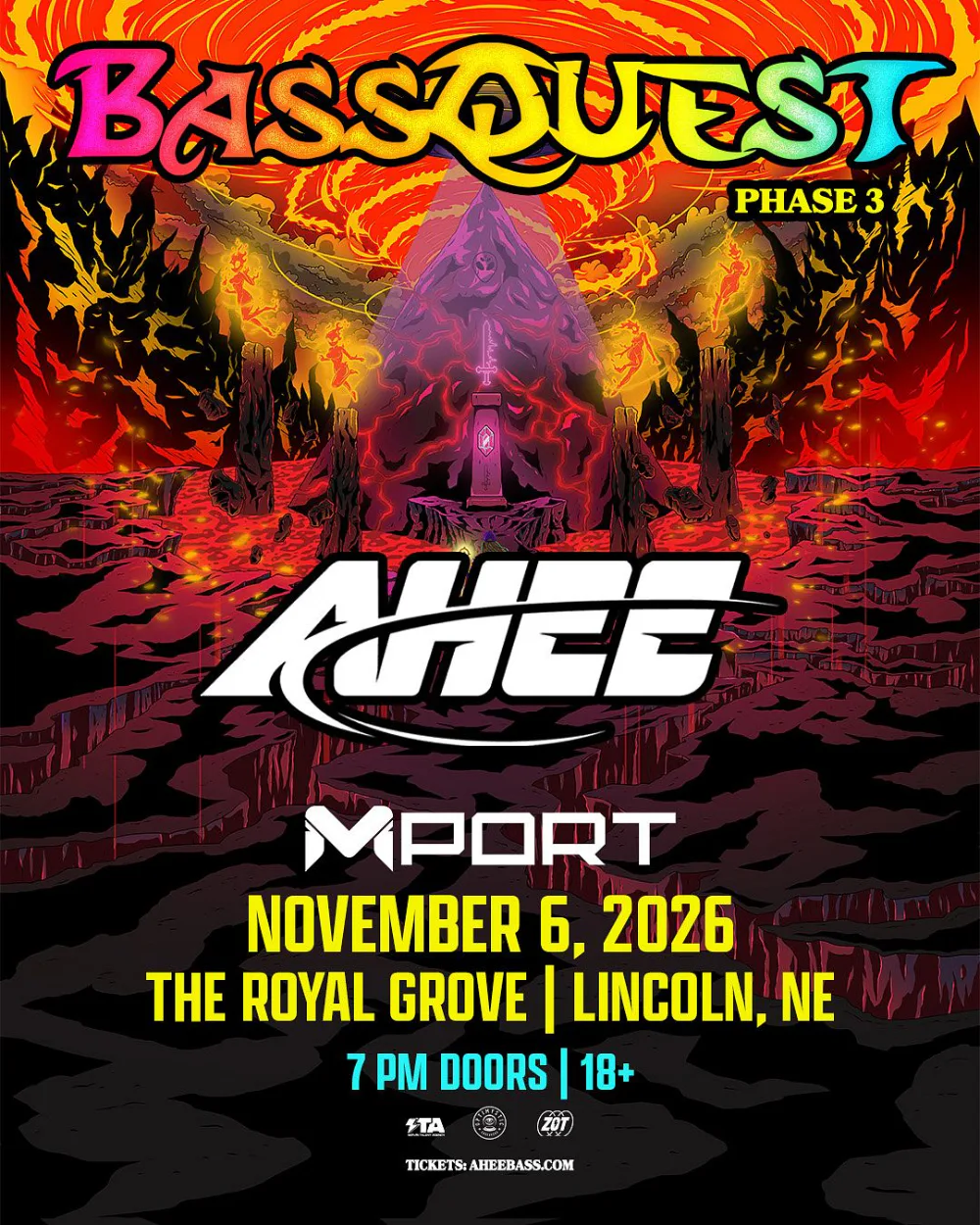 AHEE, Mport — event flyer