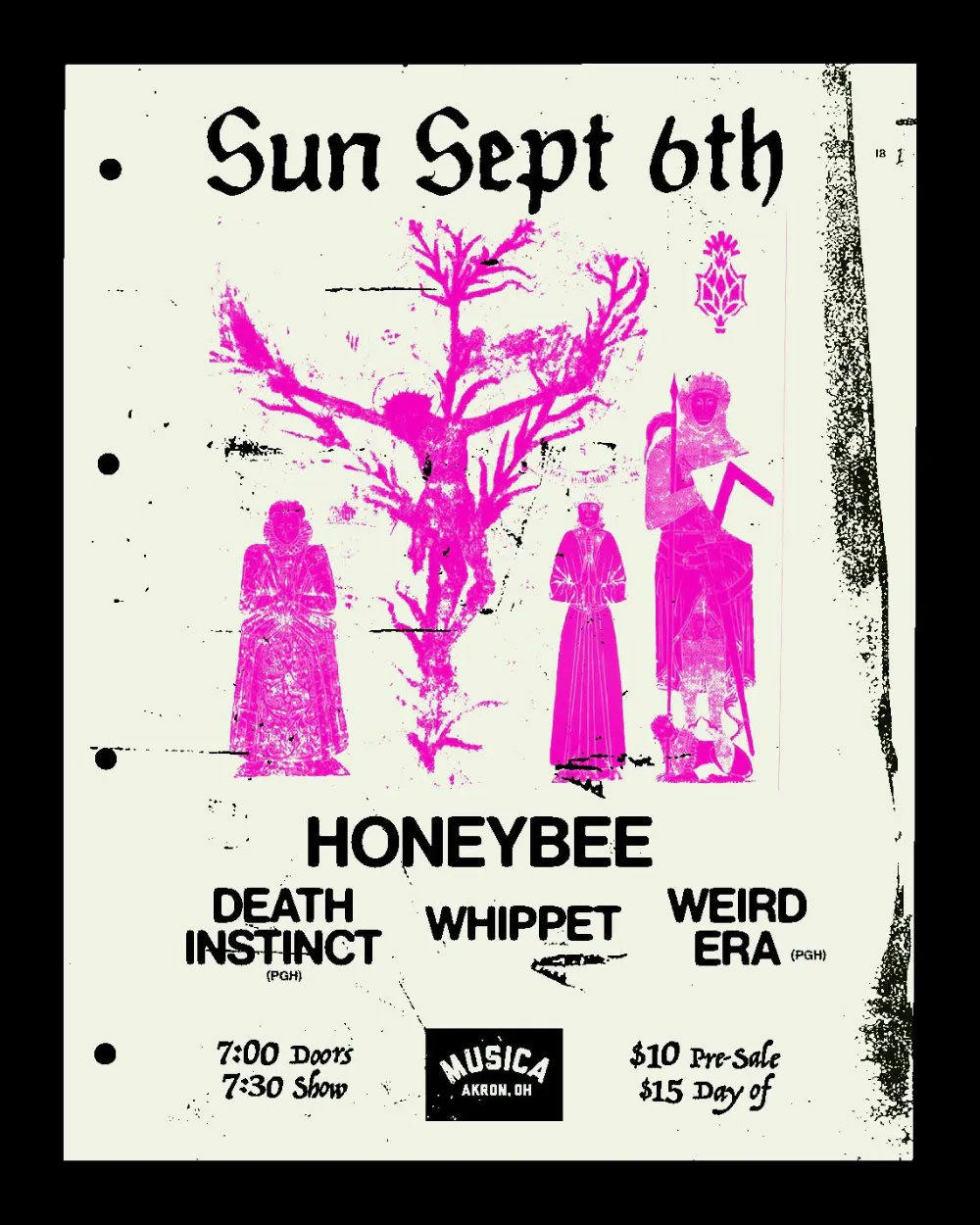 HoneyBee, Death Instinct, Weird Era — event flyer