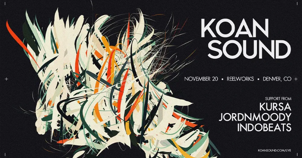 KOAN Sound, Kursa, jordnmoody, Indobeats — event flyer