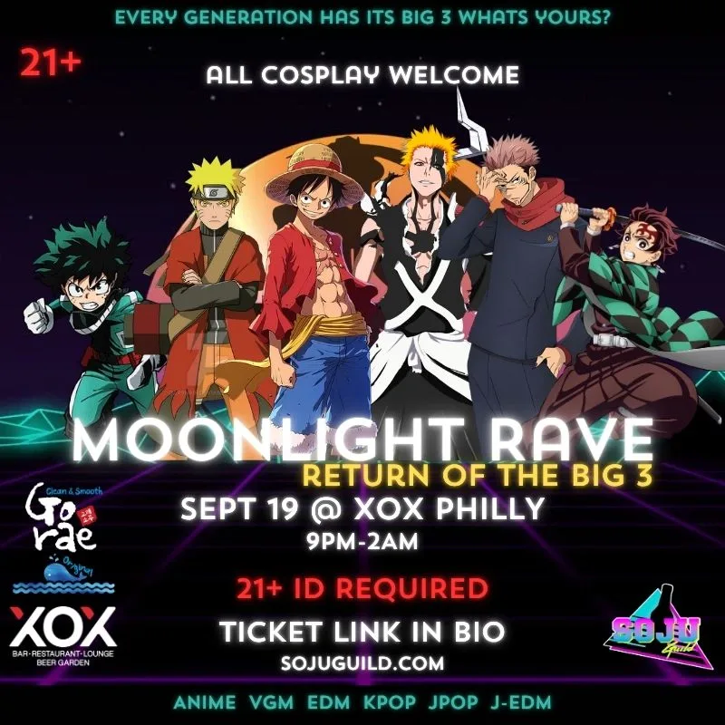 Anime Rave - Return of the Big 3 — event flyer