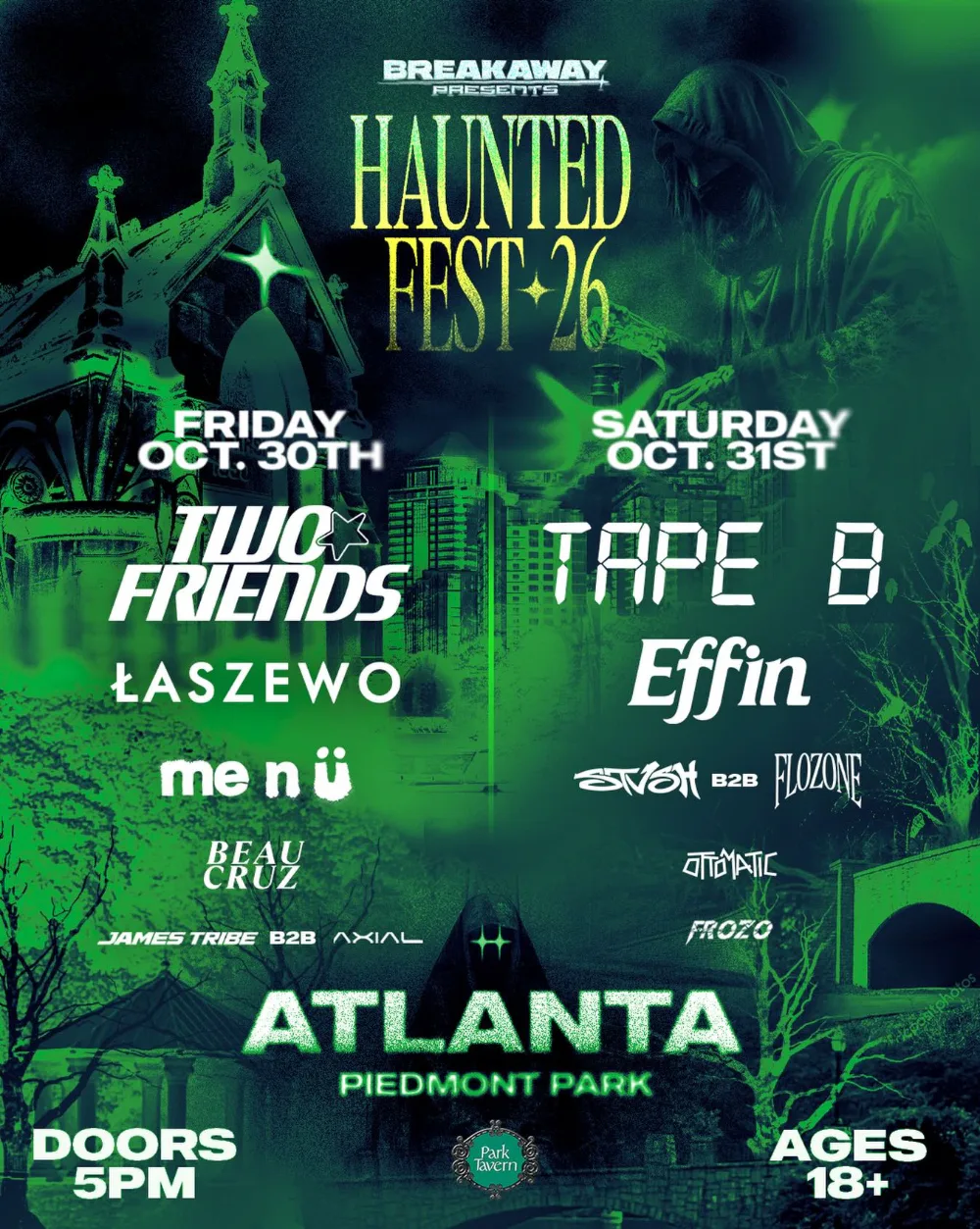 Tape B, Effin, STVSH, Flozone, Ottomatic, Frozo — event flyer
