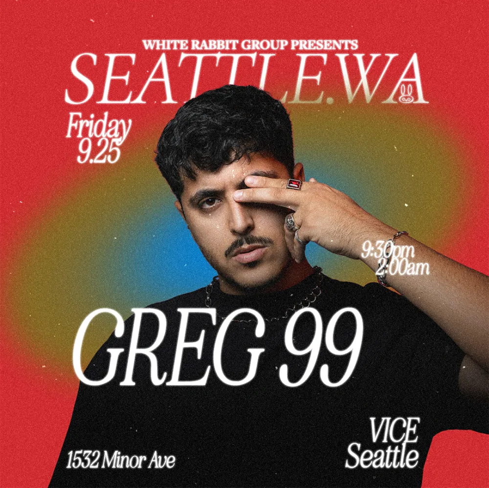 Greg 99 — event flyer