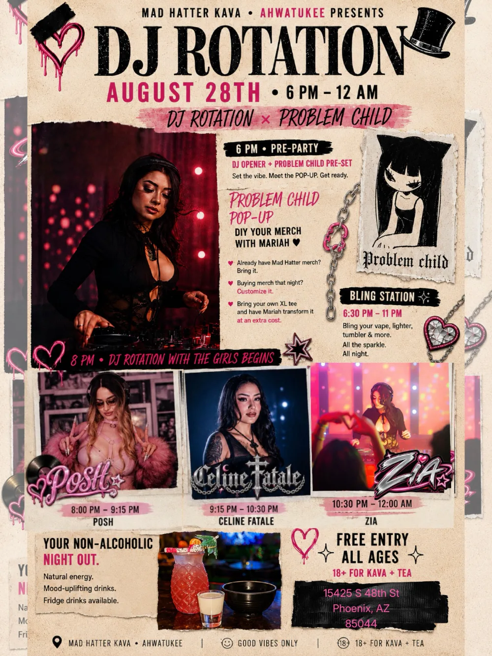 Mad Hatter Presents - DJ Rotation w/ The Girls — event flyer