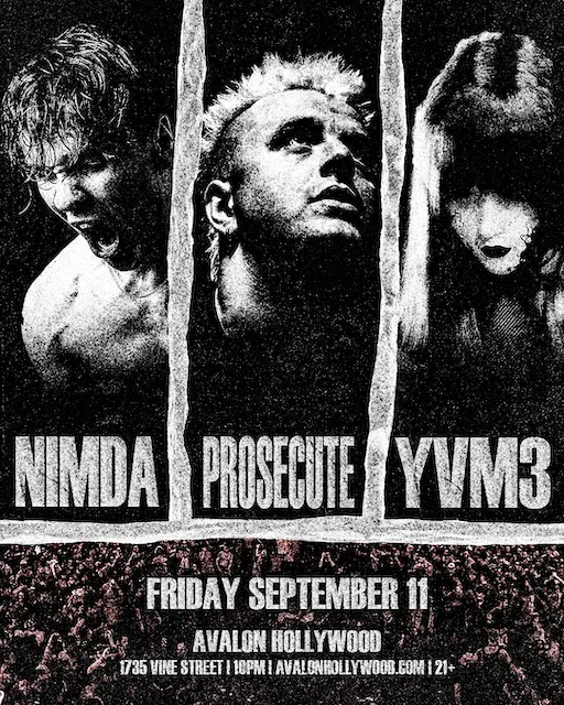 Nimda, PROSECUTE, yvm3 — event flyer