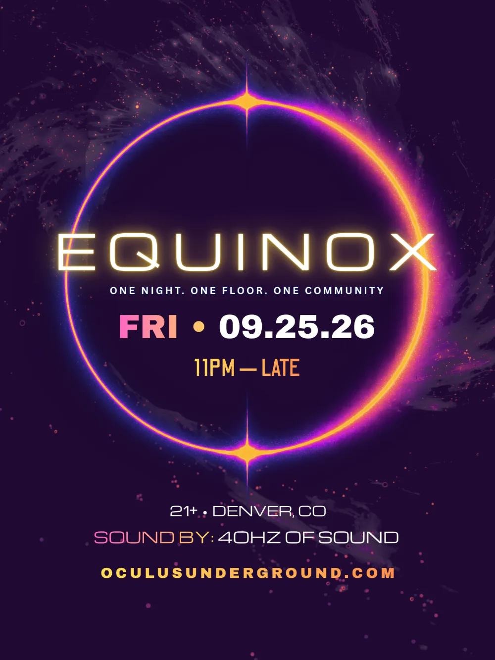 Oculus Underground presents EQUINOX — event flyer