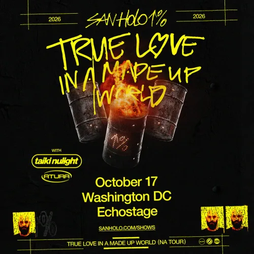 San Holo, Taiki Nulight, Atura — event flyer