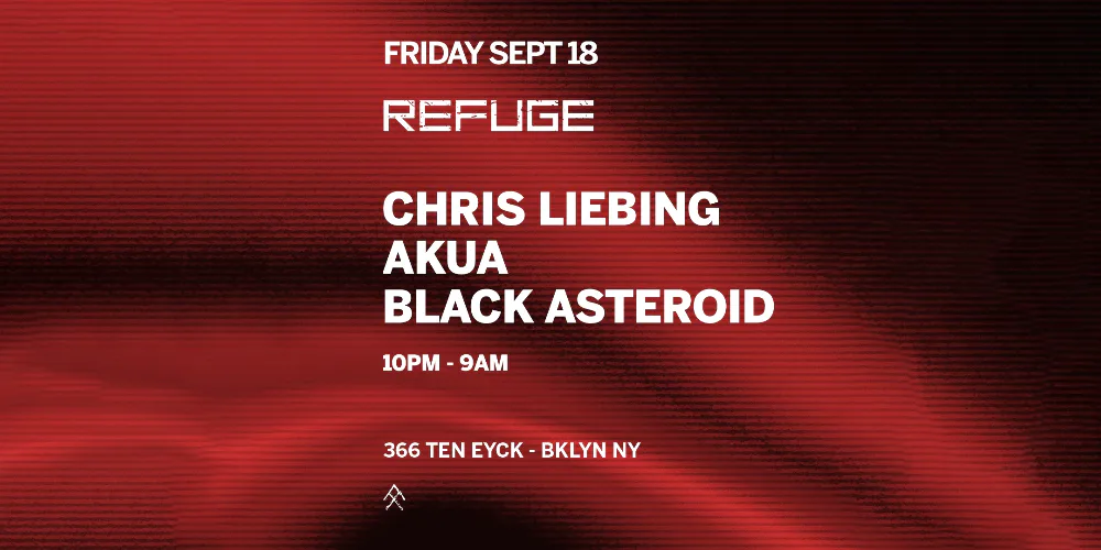 Chris Liebing, Akua, Black Asteroid — event flyer