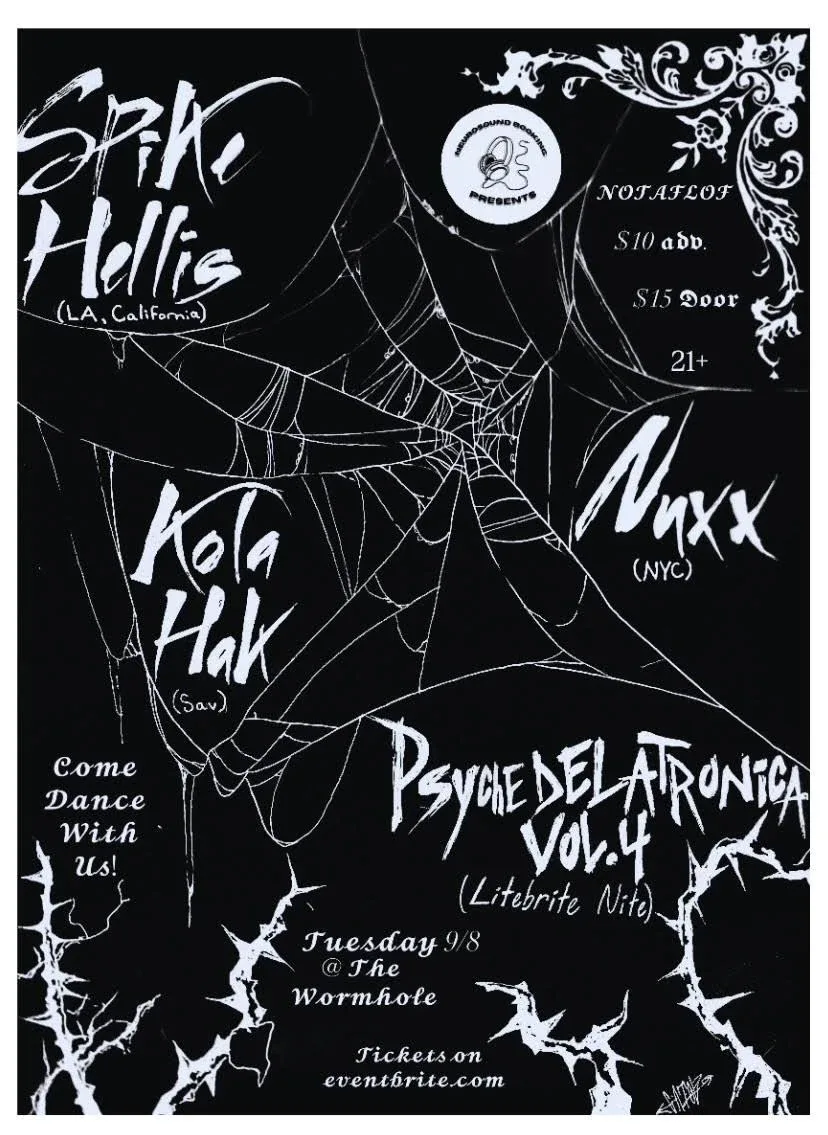 Spike Hellis, Nuxx — event flyer