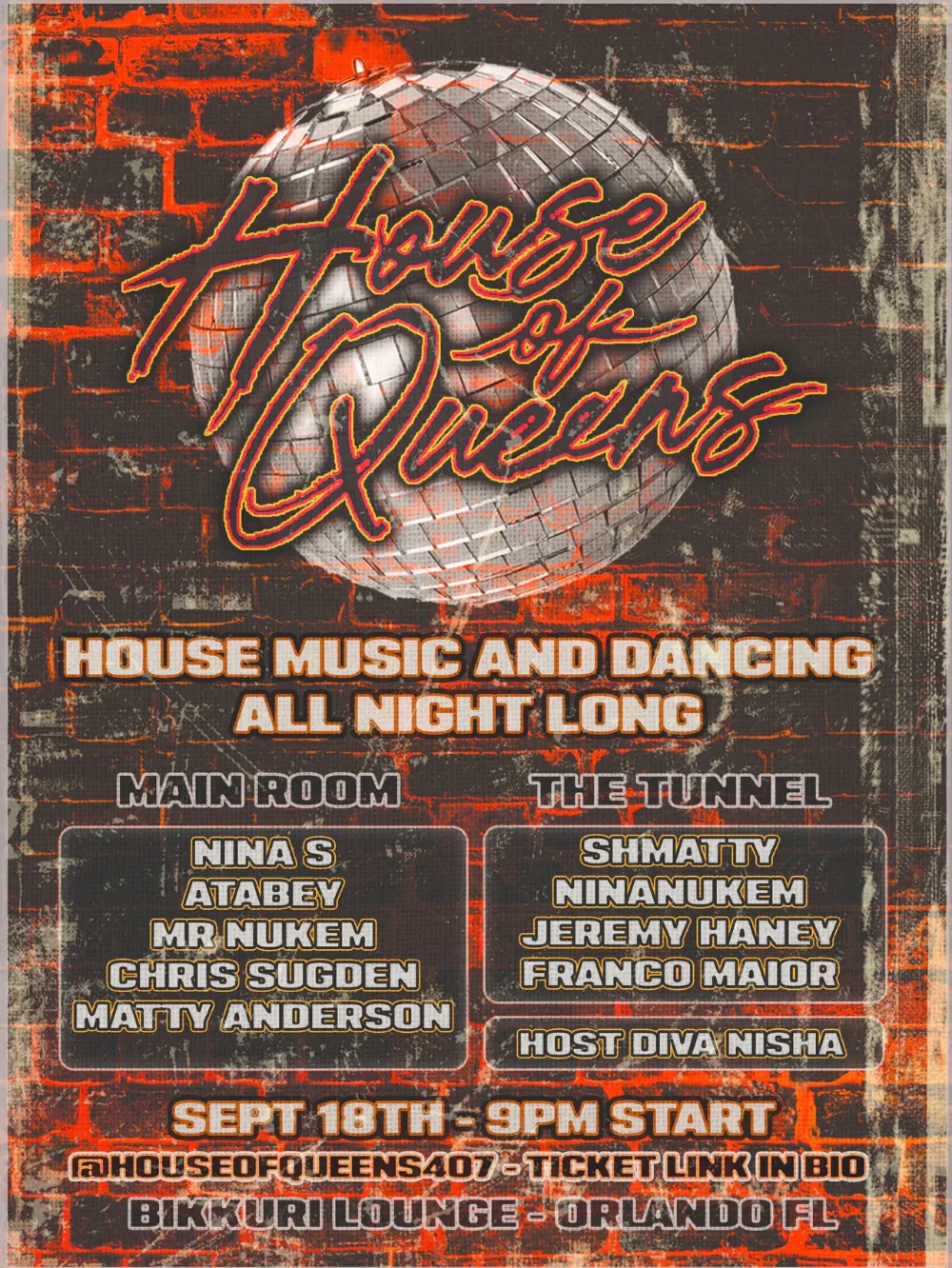 House of Queens — event flyer