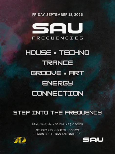SAU Frequencies — event flyer