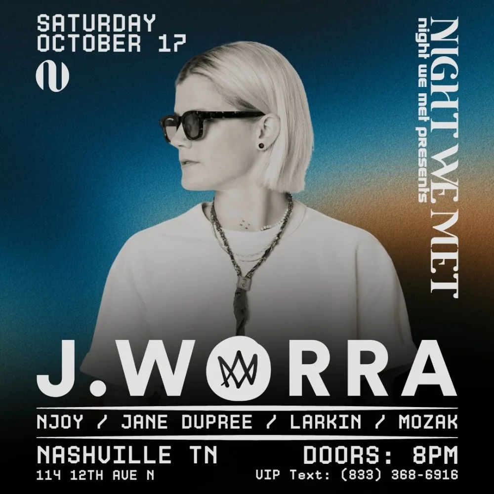 J. Worra, NJoy, Jane Dupree, Larkin, Mozak — event flyer