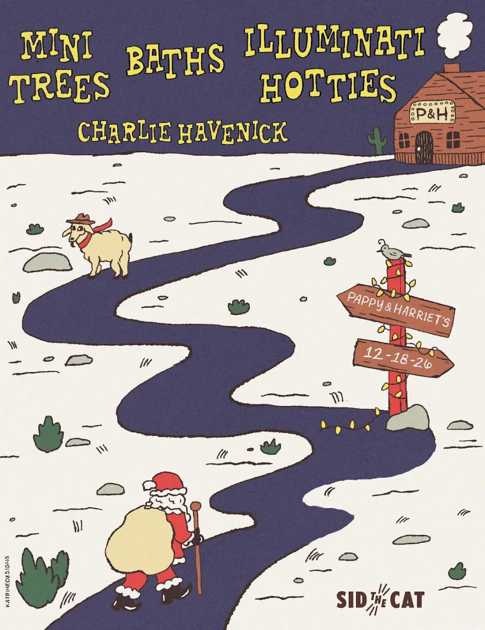 Mini Trees, illuminati hotties, Baths — event flyer