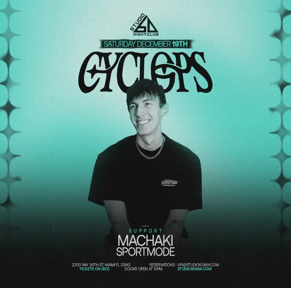 CYCLOPS, MACHAKI, SPORTMODE — event flyer