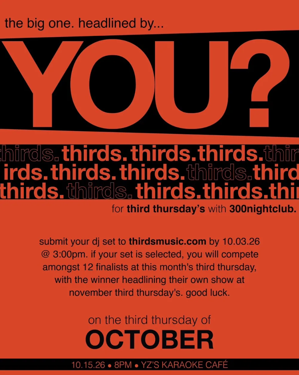 thirds. — event flyer