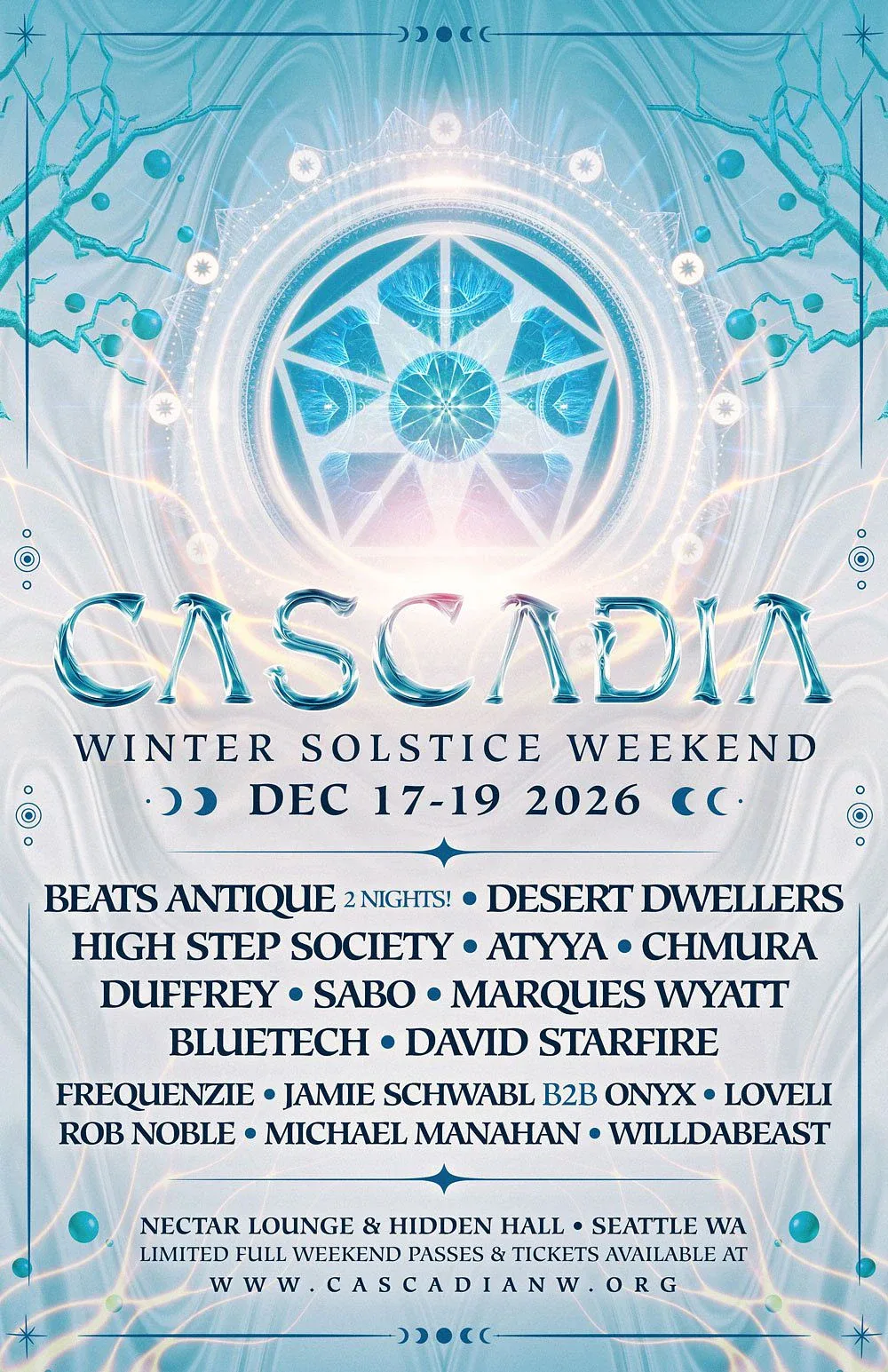 CASCADIA WINTER SOLSTICE WEEKENDER — event flyer