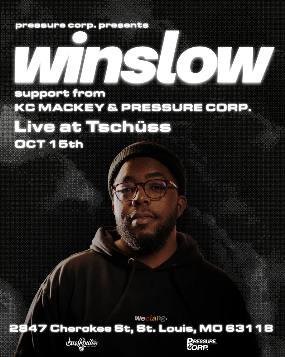 Pressure Corp. Presents — event flyer