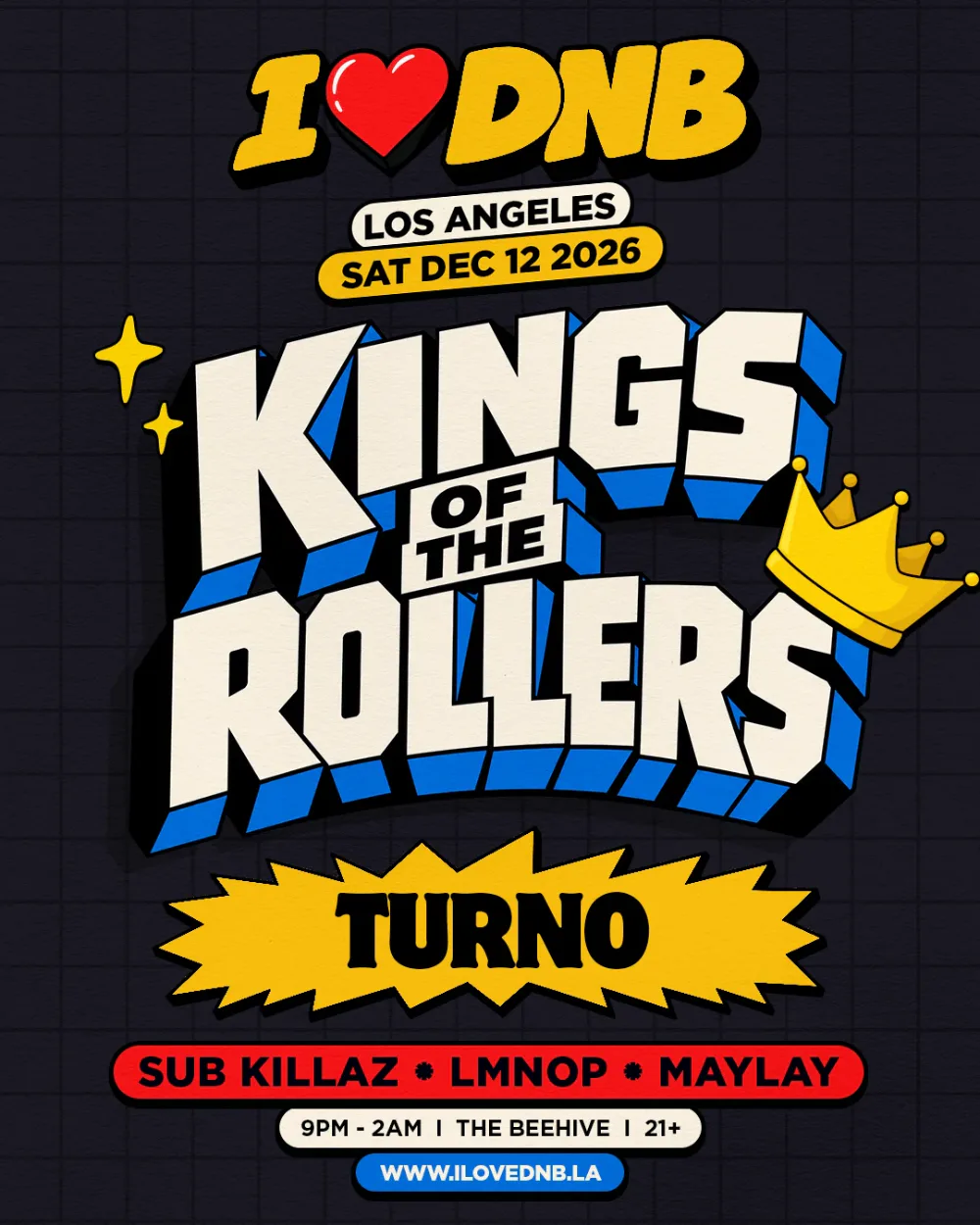 I LOVE DNB — event flyer