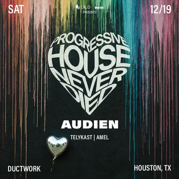 Audien, TELYKAST, Amél — event flyer