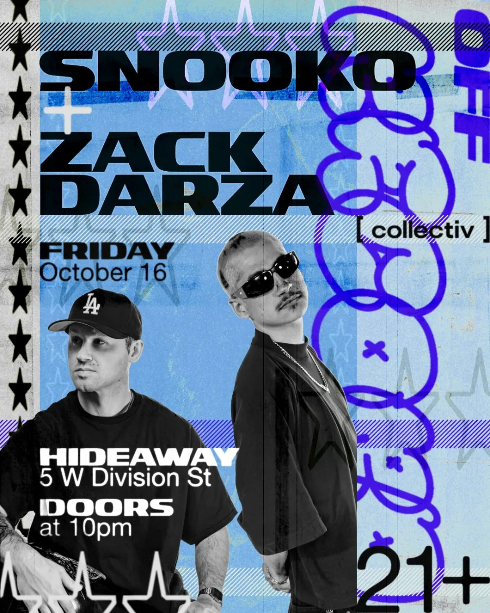 Snooko, Zack Darza — event flyer