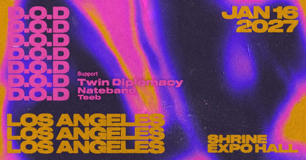 D.O.D, Twin Diplomacy, nate band — event flyer