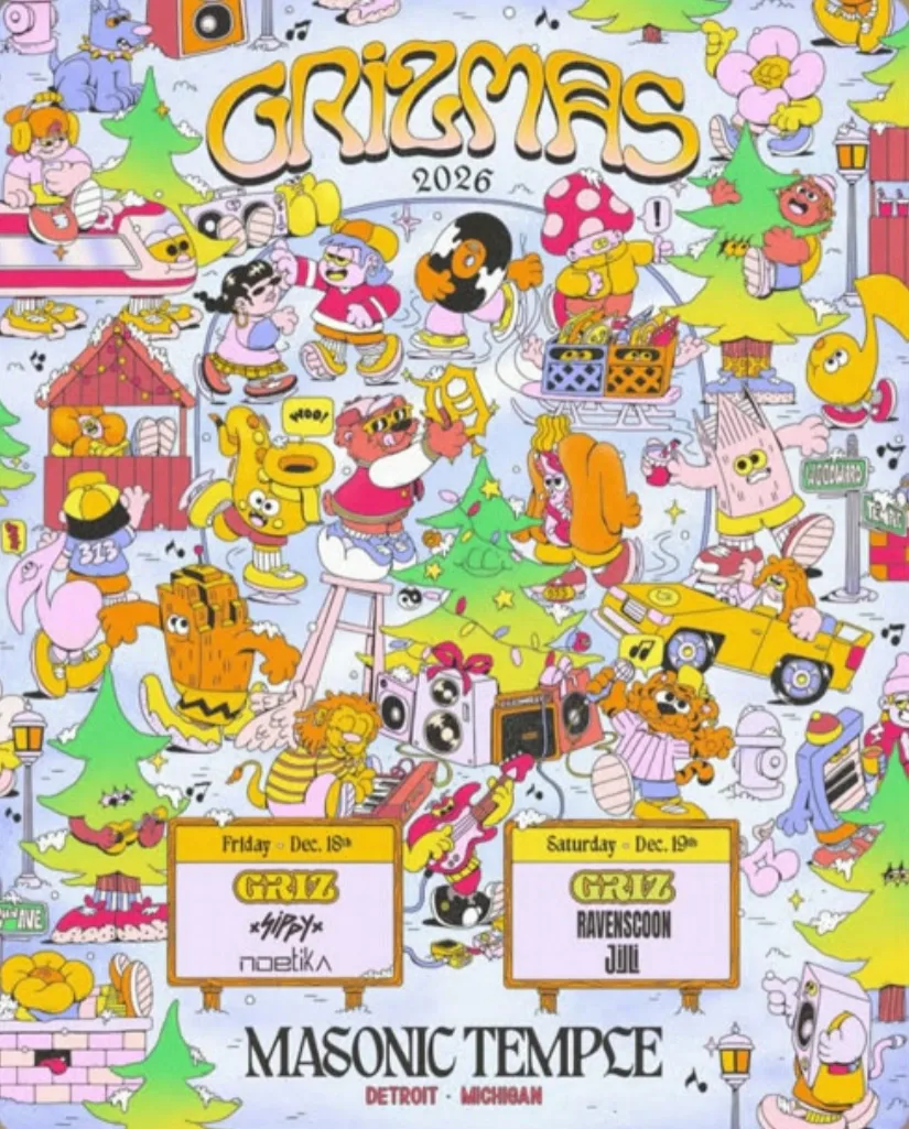 GRiZ, Ravenscoon, JiLLi — event flyer