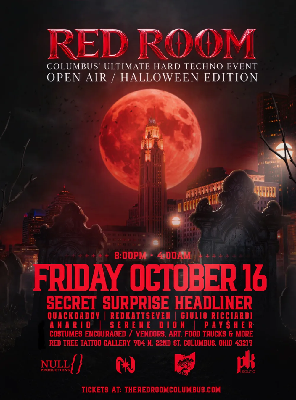 RED ROOM - OPEN AIR HALLOWEEN EDITION — event flyer