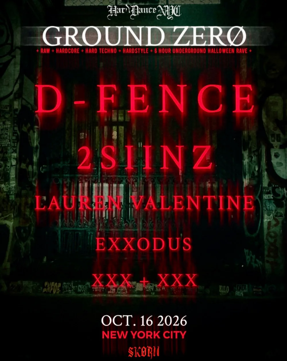 D-Fence, 2SIINZ, Lauren Valentine — event flyer