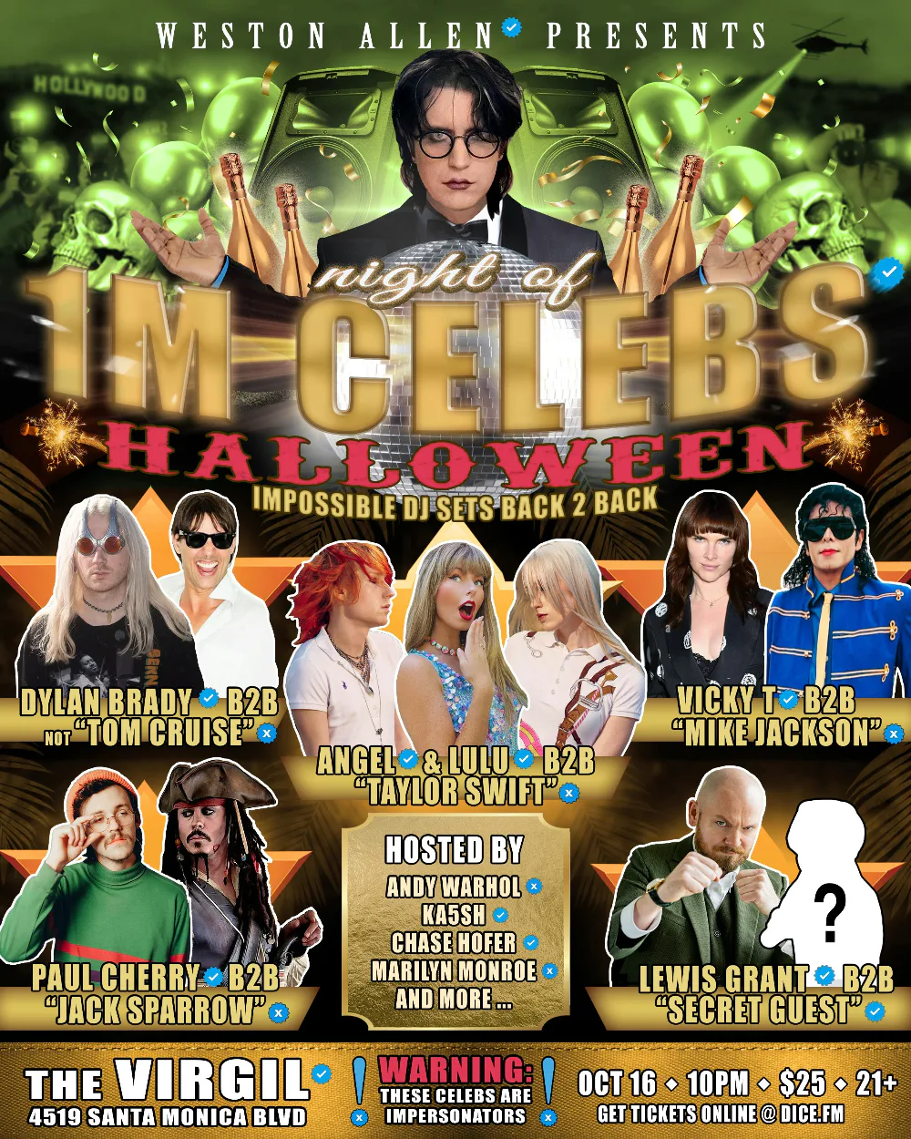 Lewis Grant, Paul Cherry, Dylan Brady (of 100 gecs), LuLu Prost — event flyer