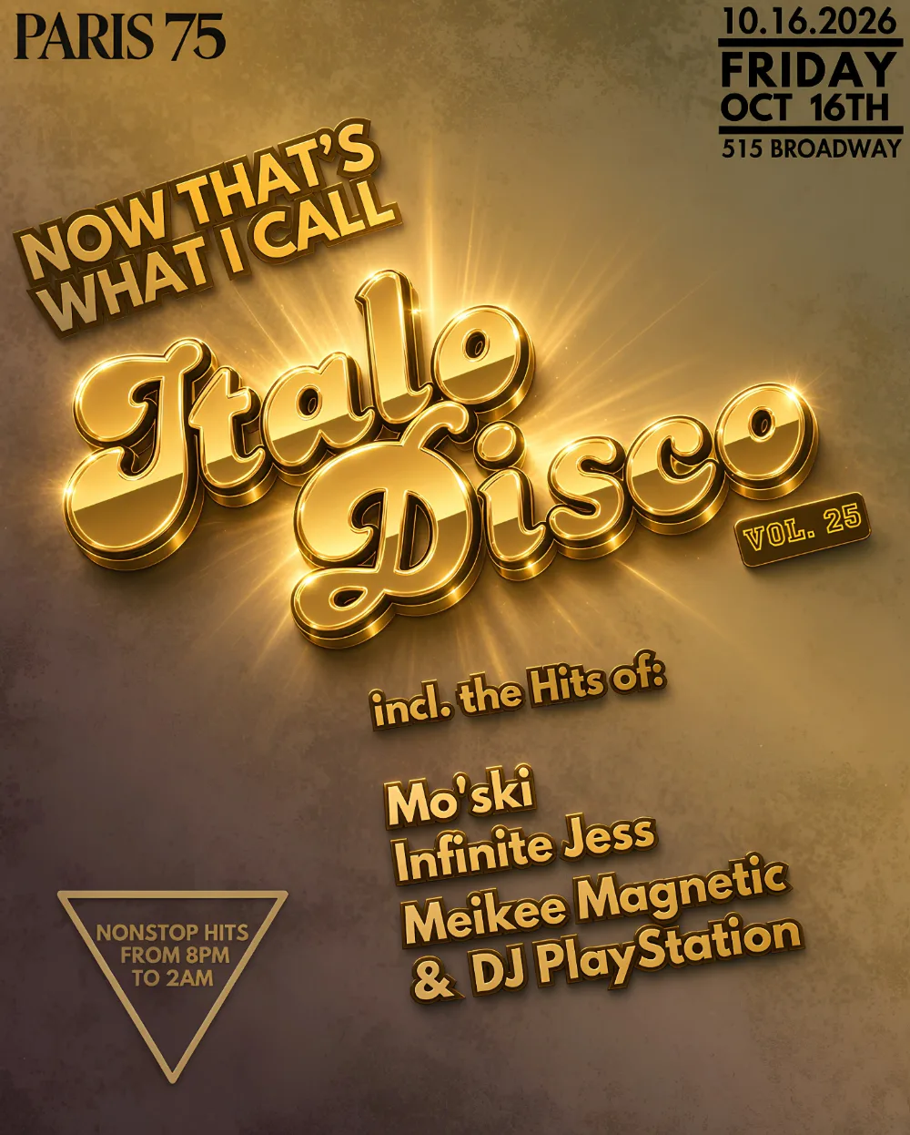 Now That's What I Call Italo-Disco Vol. 25 — event flyer