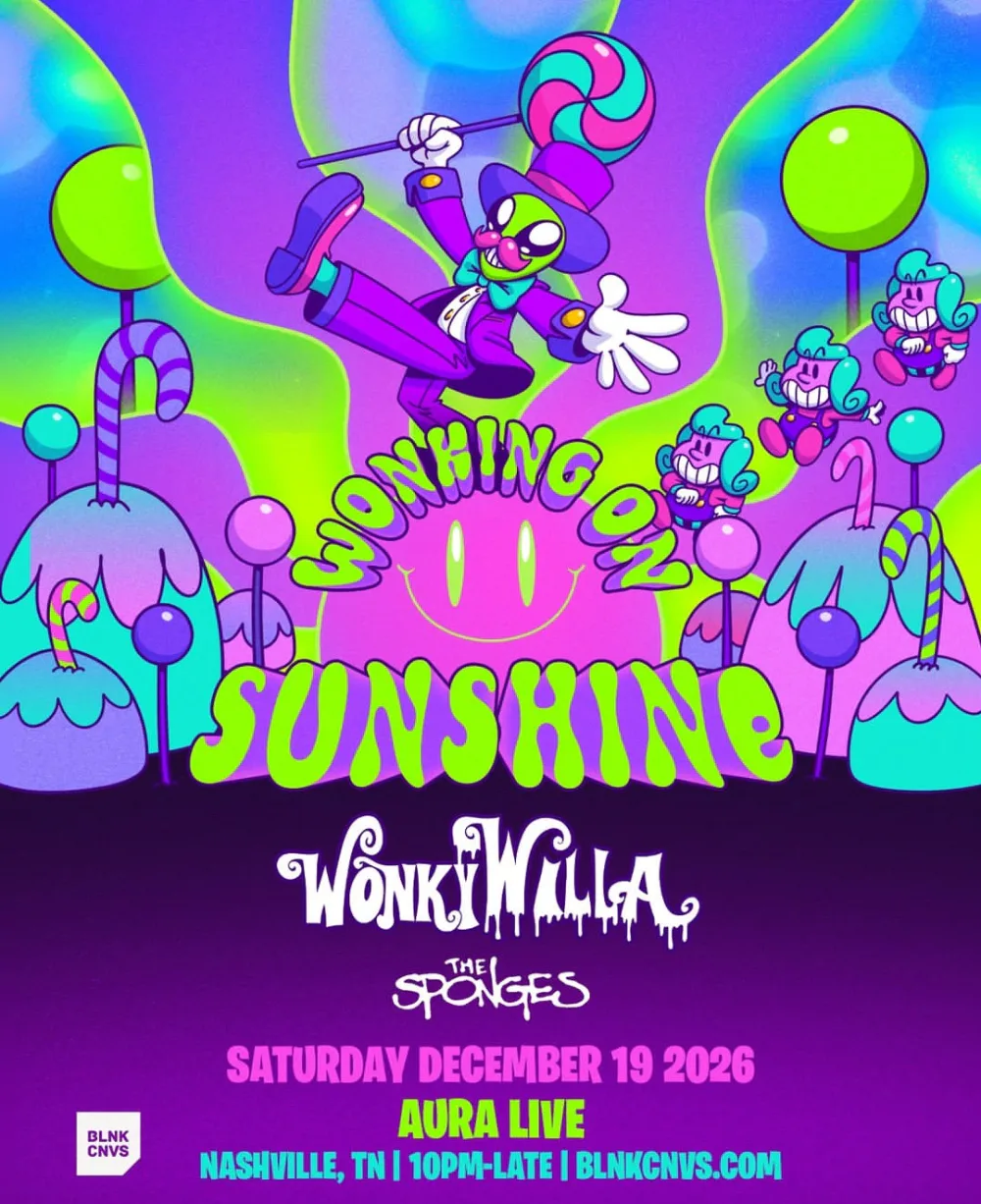 WonkyWilla, The Sponges — event flyer