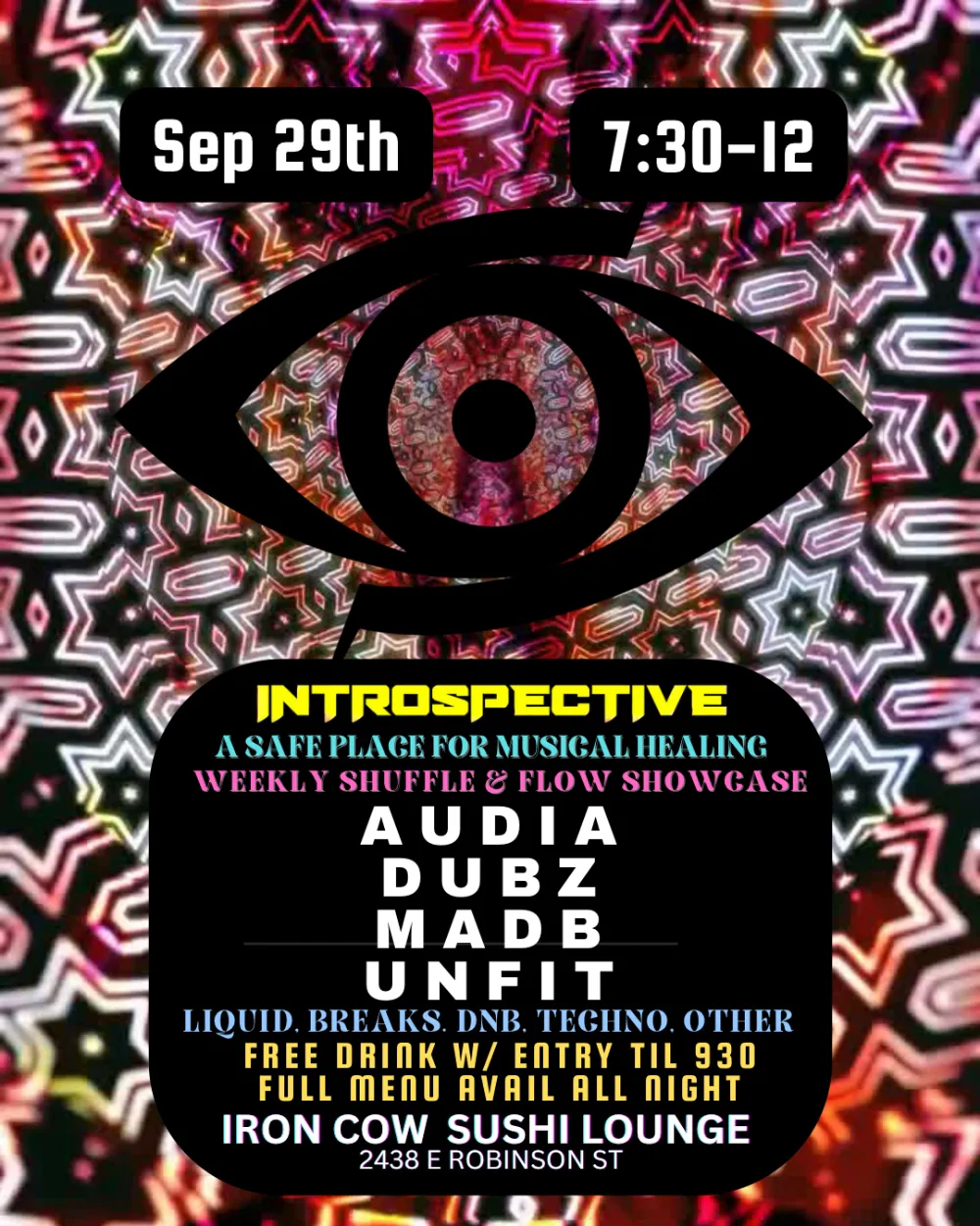 Introspective - DnB Breaks UKG Night:AUDIA. (FL),madb,Unfit,Dubz
