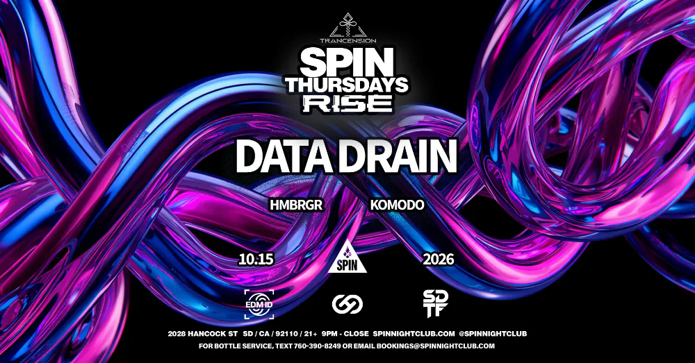 RISE - Trance Thursday at SPIN Nightclub | Data Drain — event flyer