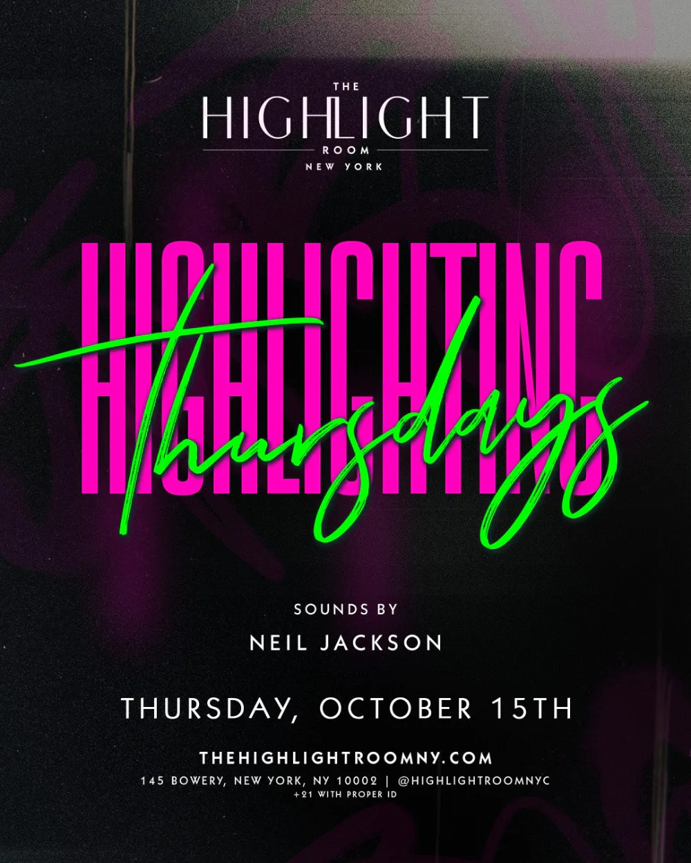 Neil Jackson — event flyer