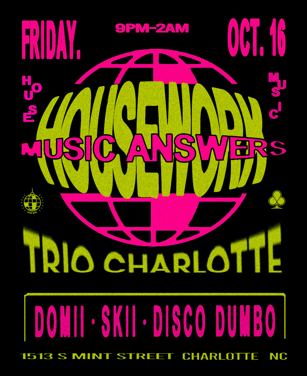 Housework X Music Answers — event flyer
