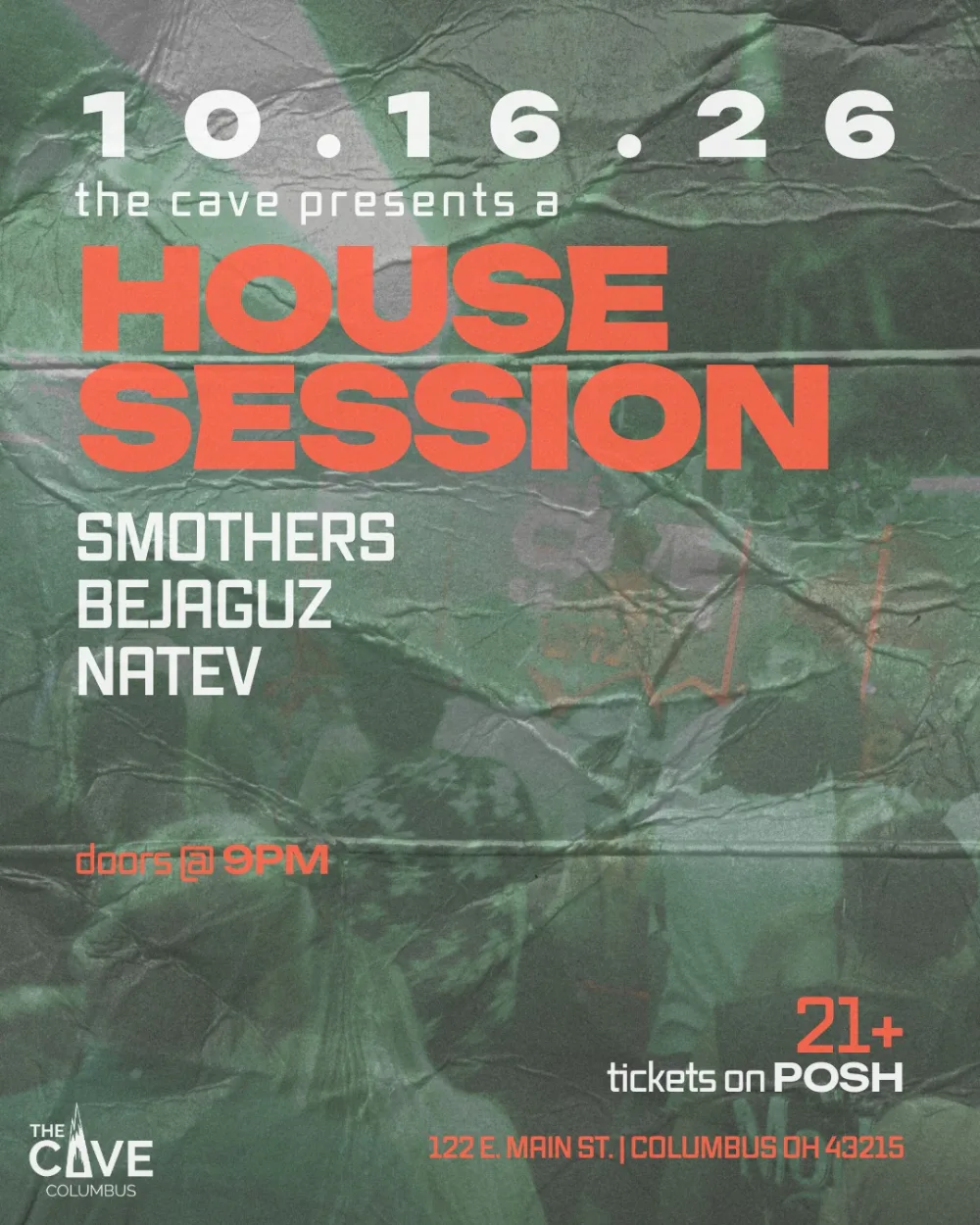 THE CAVE HOUSE SESSION — event flyer