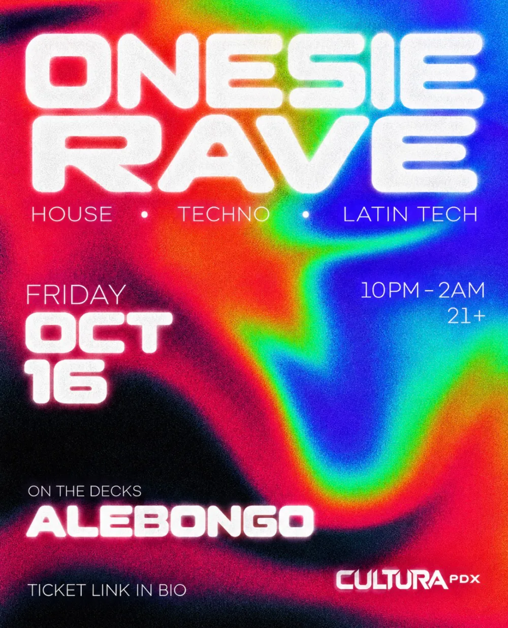 Onesie Rave — event flyer