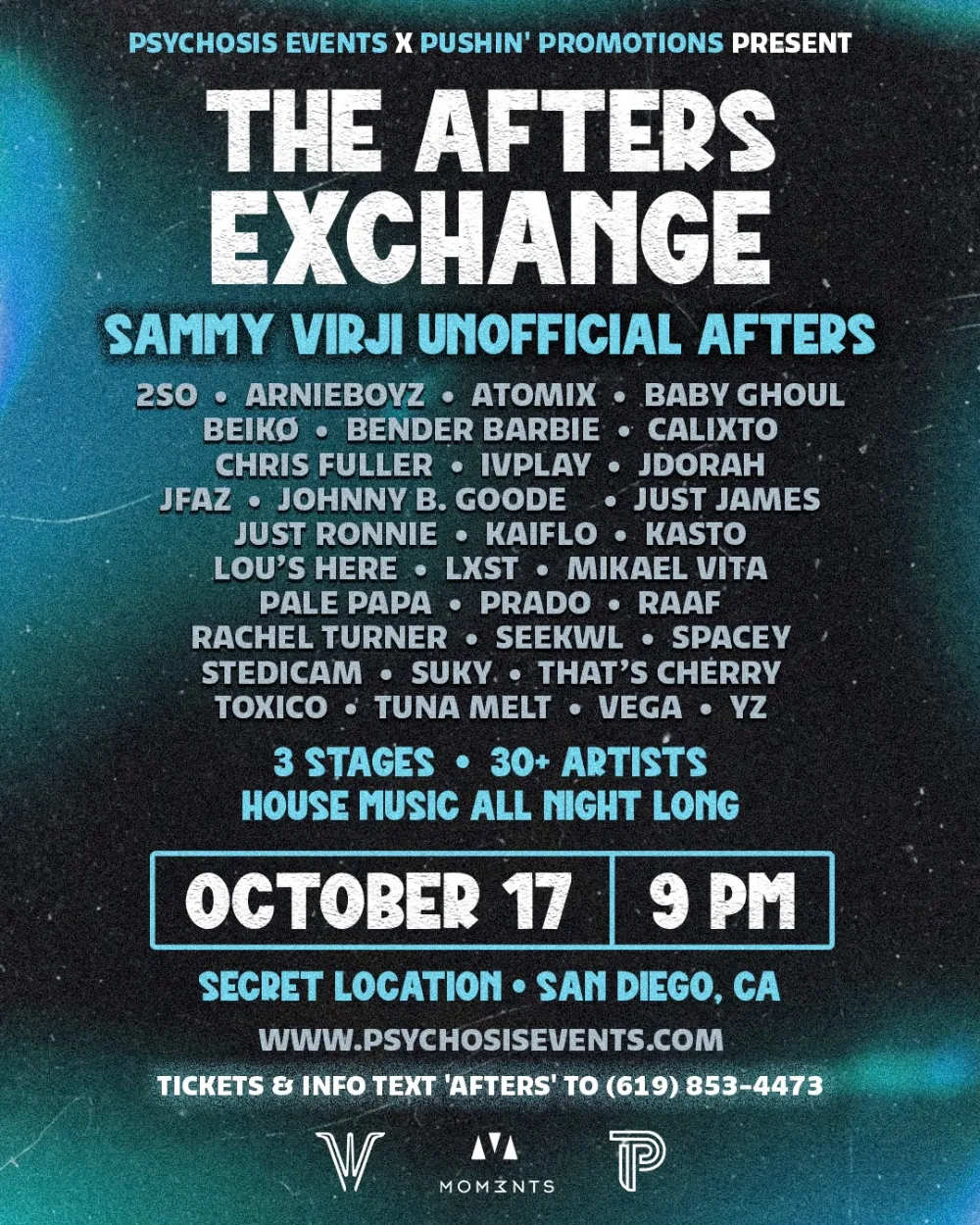 Psychosis Events x Pushin' Promotions Presents - The Afters Exchange (Unofficial Sammy Virji Afters) — event flyer