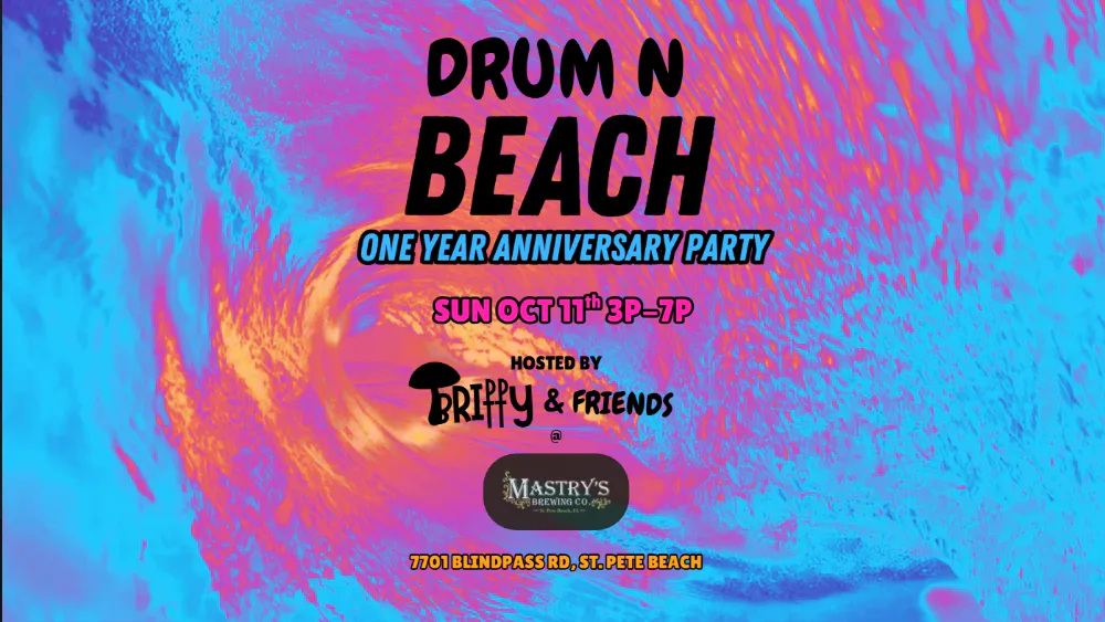 Drum n Beach One Year Anniversary:Trippy Britty,Wizard of Cozz,Sook G,PsychoSomaTique,Jungle Rivers,Luizzy,Unfit,D1RTYDAN