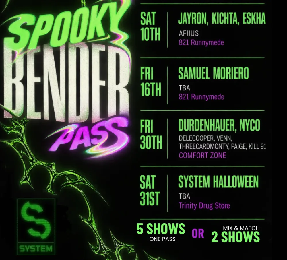 SYSTEM OCTOBER PASS — event flyer