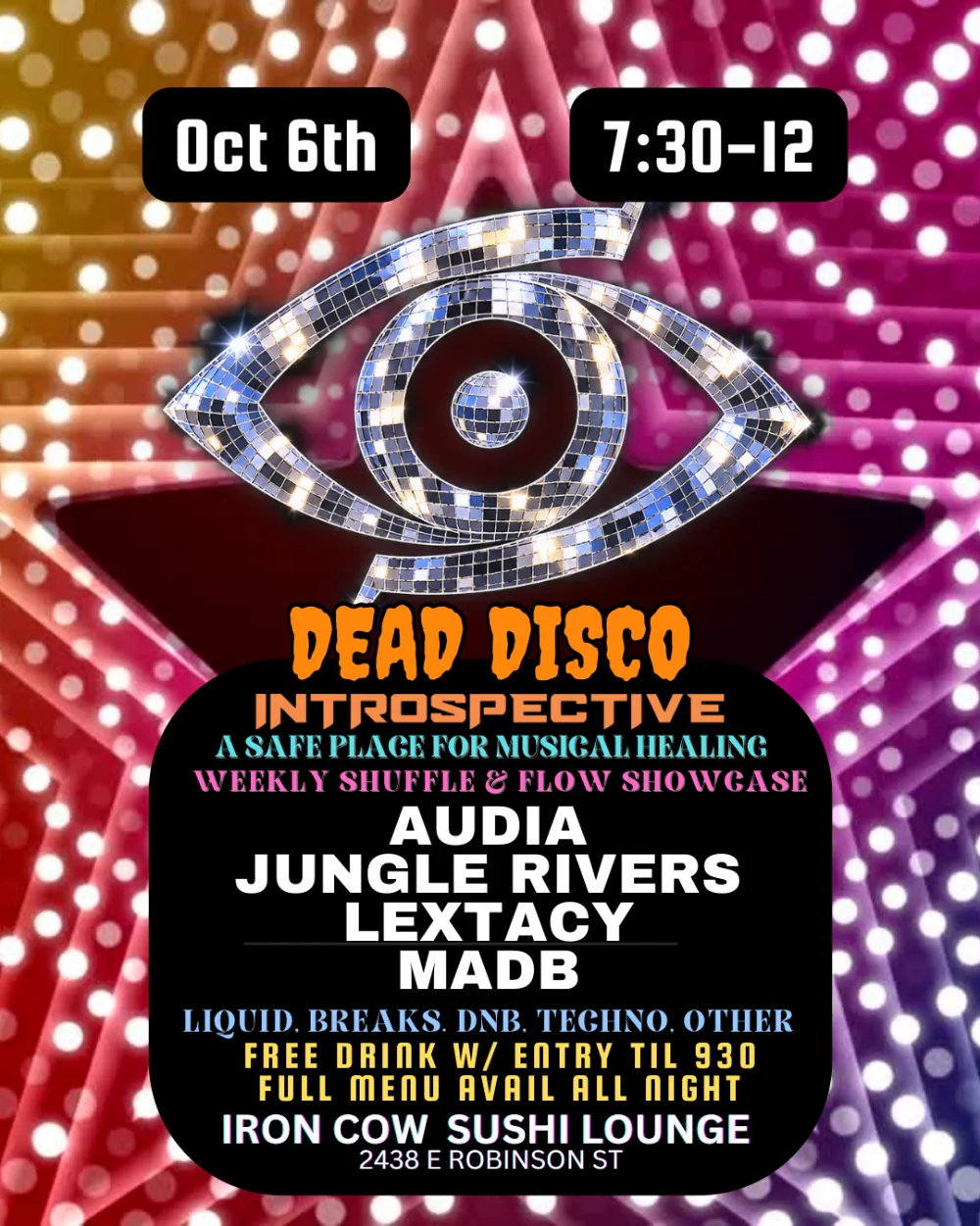 Introspective - DnB Breaks UKG Night:AUDIA. (FL),madb,Jungle Rivers,Lextacy