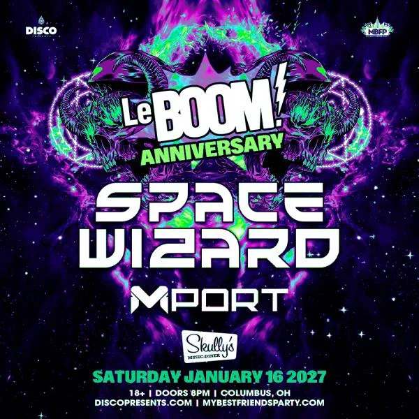 Space Wizard, Mport — event flyer