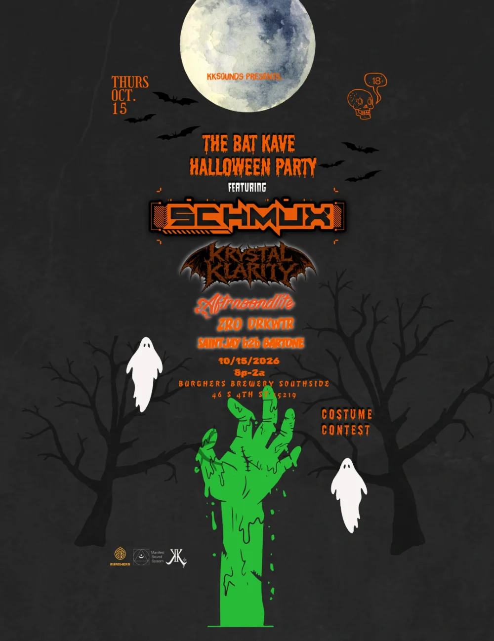 The Bat Kave Halloween Party — event flyer